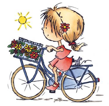 Marianne Clear Stamps - Daisy on Bicycle (3322)
