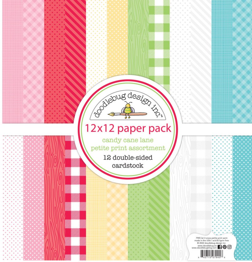 Doodlebug Design Candy Cane Lane 12x12 Inch Petite Prints Paper Pack (7945)