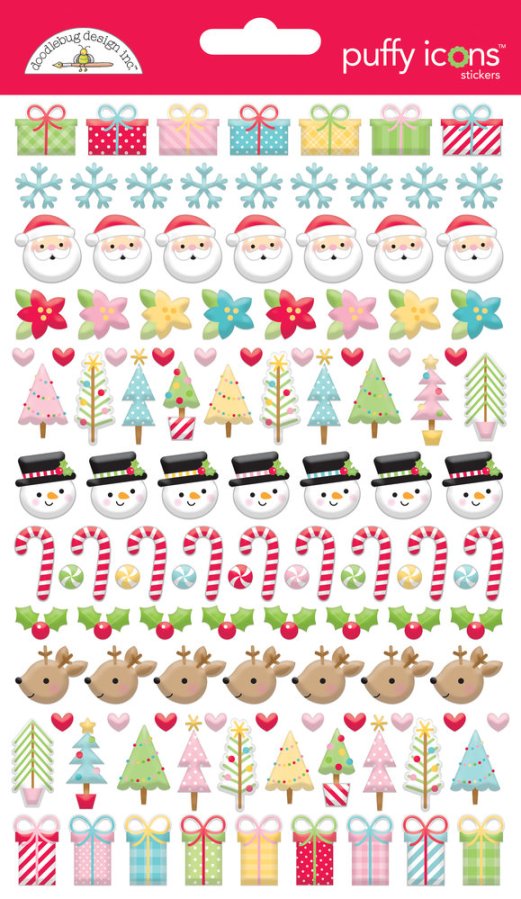 Doodlebug Design Candy Cane Lane Puffy Icons Stickers (7916)