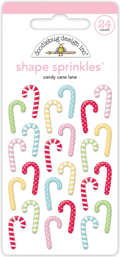 Doodlebug Design Candy Cane Lane Shape Sprinkles (7905)