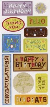 DCWV Stickers -  Sentiment Signs (Happy Birthday)  