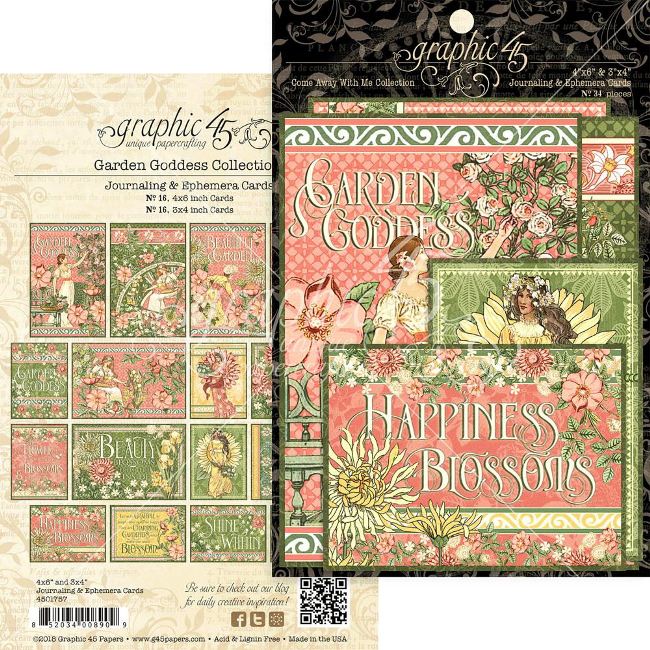 Graphic 45 Garden Goddess Ephemera Cards