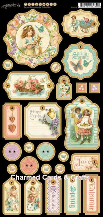 Graphic 45 Sweet Sentiments Chipboard 