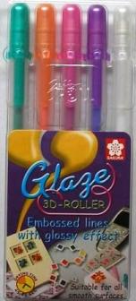 Sakura Gelly Roll Glaze Pens - Set B (Green, Orange, Rosa, Purple, Clear)