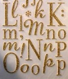 K & Company Glitter Stickers - Light Gold Glitter Alphabet