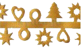 Satin Ribbon Cutout Christmas Design  - Gold