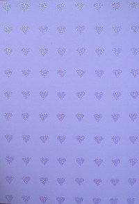 A4 Glitter Card - Hearts Amethyst