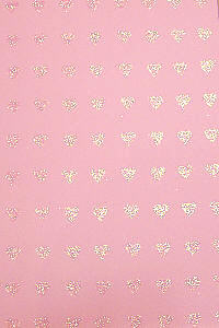 A4 Glitter Card - Hearts Rose