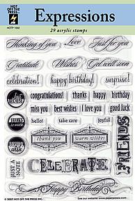 Hot Off The Press Acrylic Stamps - Expressions