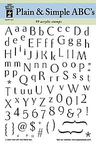 Hot Off The Press Acrylic Stamps - Plain & Simple ABC's