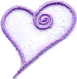 Motifs - Heart Lilac Edge with Glitter Centre