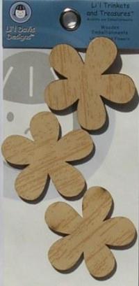Li'l Davies 5-Petal Wooden Flower - Large  Antique Ivory