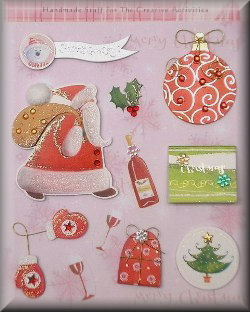 Handmade Dec Xmas L/P  -  Glitter Santa & Sack (6052)