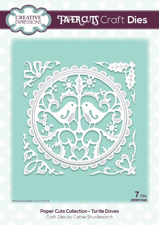 Paper Cuts Collection Turtle Doves Craft Die (PC1020)