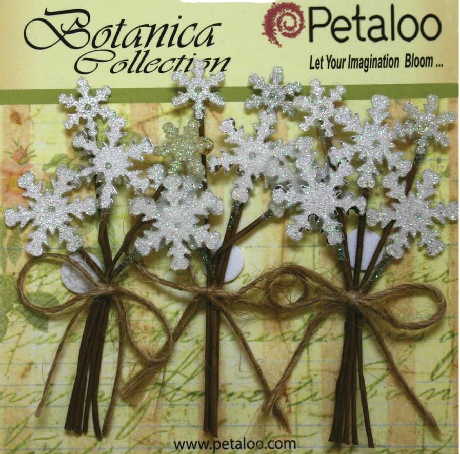 Petaloo Glitter Picks - White Snowflakes