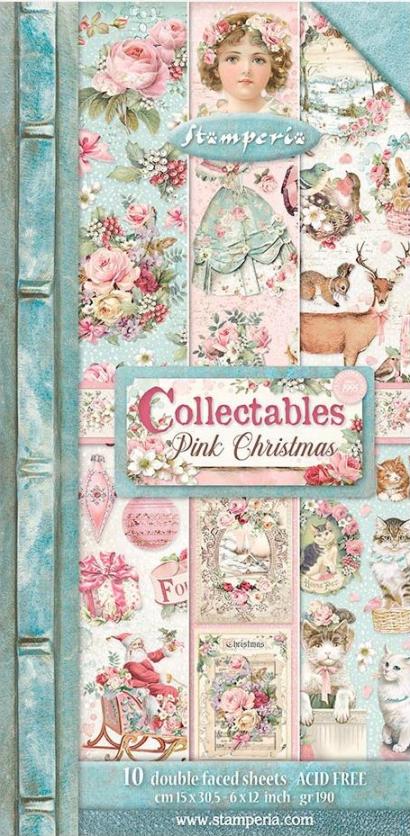 Stamperia Intl Christmas Mini Paper Pad - 8x8 Inches, 10 Double-Sided Sheets, Grungy Holiday Patterns - View #11
