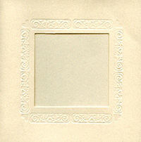 Square Embossed Cards/Envelopes -  Bells/Hearts (Ivory)