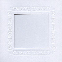 Square Embossed Cards/Envelopes -  Bells/Hearts (Pearl White)