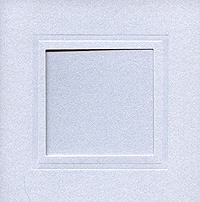Square Embossed Cards/Envelopes -  Plain border (Pearl White)