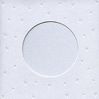Square Embossed Cards/Envelopes -   Allover Hearts (Pearl White)