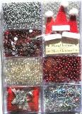 Craft Accessory Box - Red/Silver Christmas