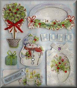 Handmade Dec Xmas L/P  -  Ice Blue/ White Snowman (7025)