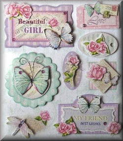 Handmade Dec Everyday L/P  - Pastel Butterflies #1 (B/Girl 8069)