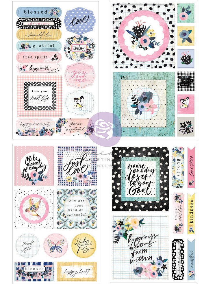 Prima Spring Abstract Cut Out & Sticker Sheets (8 Sheets) (661588)