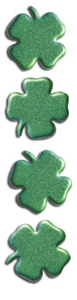 Queen & Co Jewel Brads - Glitter Shamrock