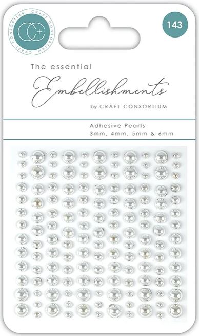 Craft Consortium The Essential Embellishments - Adhesive Pearls - Silver