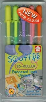 Sakura 3-D Souffle Pens - Warm Tones (Yellow, Light Green, Purple, Pink, Orange)