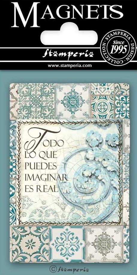Stamperia Magnets - AZULEJOS WRITINGS  (EMAG008)