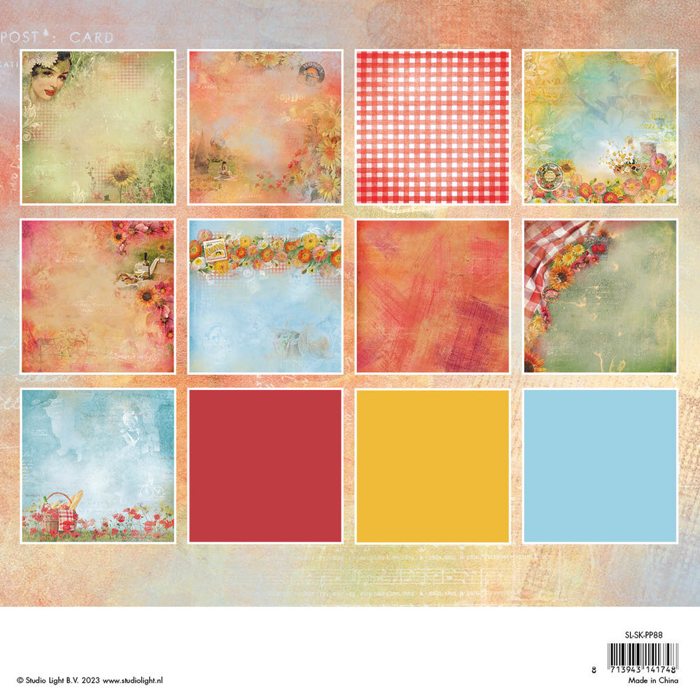 Studio Light Sunflower Kisses 8x8 Inch Paper Pad Backgrounds (SL-SK-PP88)