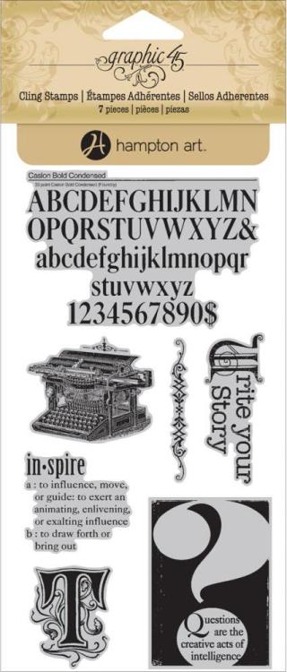 Graphic 45 Typography CLING STAMP SET 3 (284)