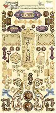 Vintage Cardstock Stickers - Brass/Cream Hardware
