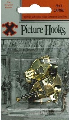 X-Hook Picture Hooks - no. 3 Large w/Pins (pk3)