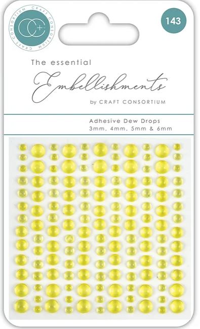 Craft Consortium The Essential Embellishments - Adhesive Dew Drops - Yellow