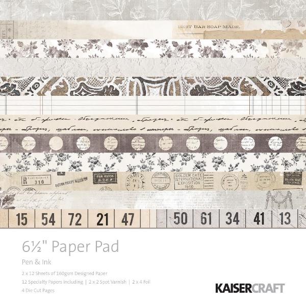 Kaisercraft Pen and Ink Paper Pad (Includes speciality and die-cut elements)