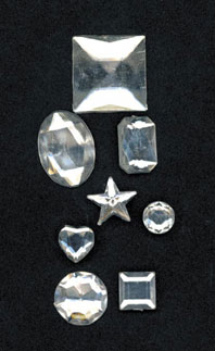 VALUE: Assorted Shapes/Sizes Clear Rhinestones (Darice)