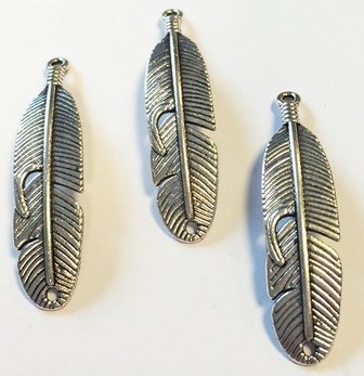 Metal Charms - Feathers (with 2 holes)(1906)