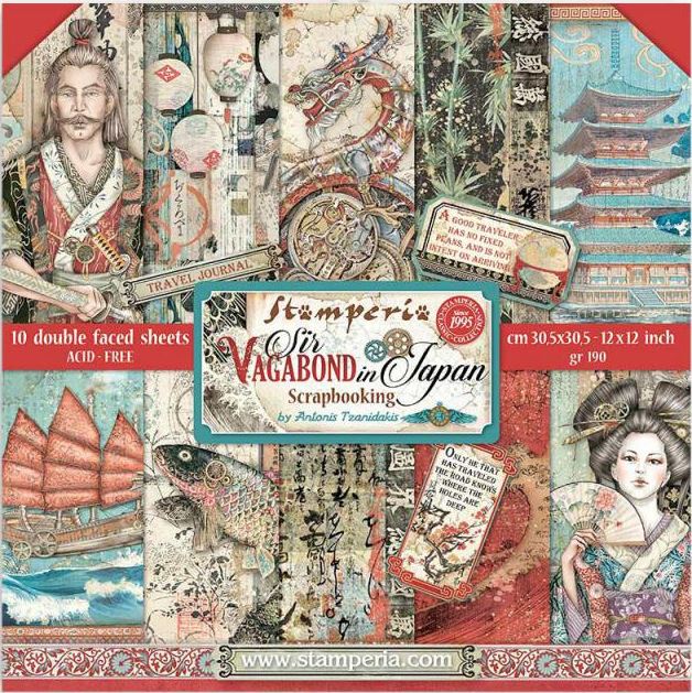 Stamperia 12x12 Paper Packs - Sir Vagabond in Japan 