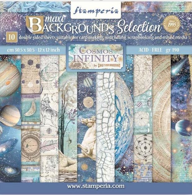 Stamperia 12x12 Paper Packs - COSMOS INFINITY BACKGROUND SELECTION
