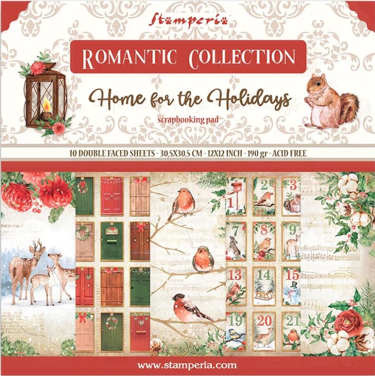 Stamperia 12x12 Paper Packs - HOME FOR THE HOLIDAY