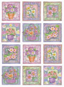 Patterned Glitter Card  - Flowers (Single Sheet)