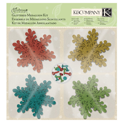 K&Co Christmas Cheer - Glittered Medallion Kit 