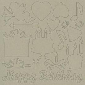 K&Co Exposed Chipboard - Celebrations Die Cuts (TWO SHEETS)