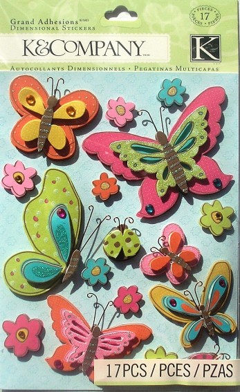 K&Company Isabella Grace Butterfly & Flowers Grand Adhesions