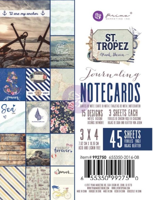 Prima St Tropez 3x4 Journalling Cards