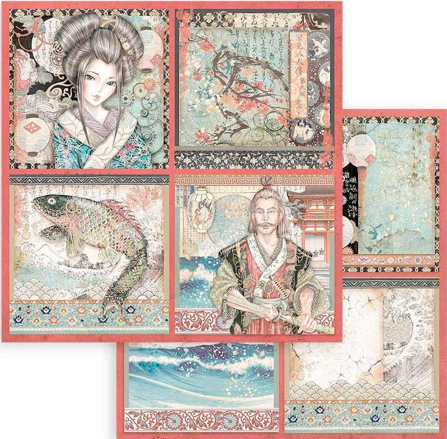 Stamperia Double-Sided Paper - Sir Vagabond in Japan CARDS (SBB832)