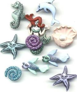 Dress It Up Buttons - Fantasy Mermaid